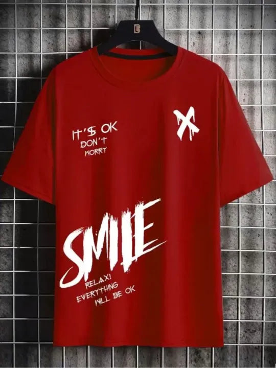 Smile X printed T shirts For Men/boys Summer Collection High Quality
